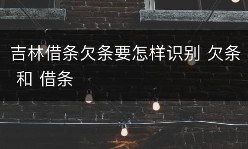 吉林借条欠条要怎样识别 欠条 和 借条
