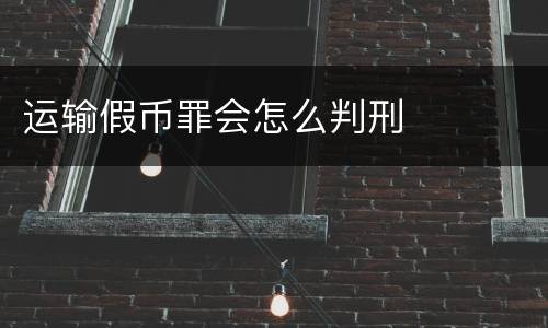 运输假币罪会怎么判刑