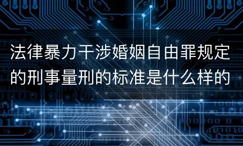 法律暴力干涉婚姻自由罪规定的刑事量刑的标准是什么样的