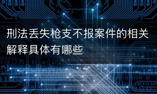 刑法丢失枪支不报案件的相关解释具体有哪些