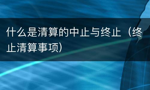 什么是清算的中止与终止（终止清算事项）