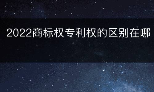 2022商标权专利权的区别在哪