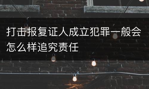 打击报复证人成立犯罪一般会怎么样追究责任