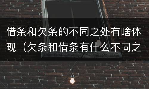 借条和欠条的不同之处有啥体现（欠条和借条有什么不同之处）