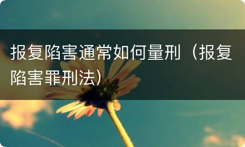 报复陷害通常如何量刑（报复陷害罪刑法）