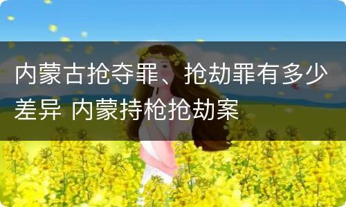 内蒙古抢夺罪、抢劫罪有多少差异 内蒙持枪抢劫案