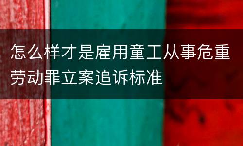 怎么样才是雇用童工从事危重劳动罪立案追诉标准