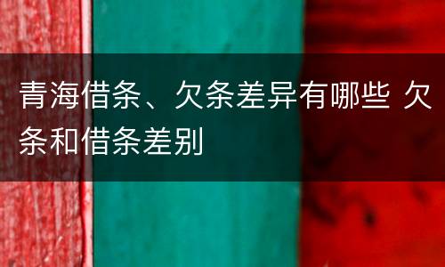 青海借条、欠条差异有哪些 欠条和借条差别
