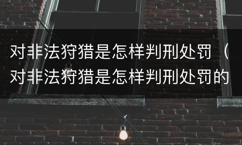 对非法狩猎是怎样判刑处罚（对非法狩猎是怎样判刑处罚的）