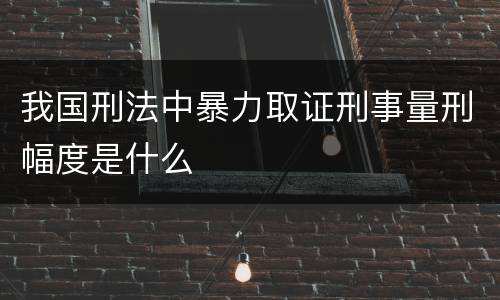 我国刑法中暴力取证刑事量刑幅度是什么