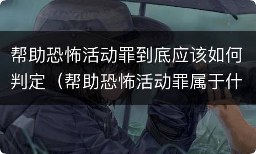 帮助恐怖活动罪到底应该如何判定（帮助恐怖活动罪属于什么罪名）