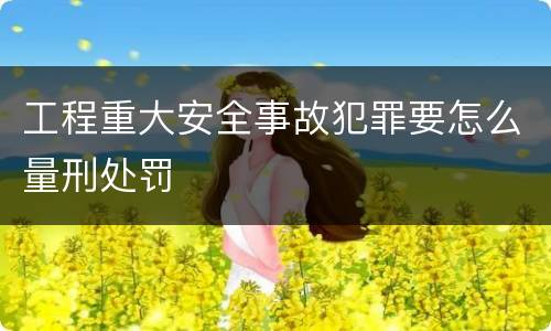 工程重大安全事故犯罪要怎么量刑处罚