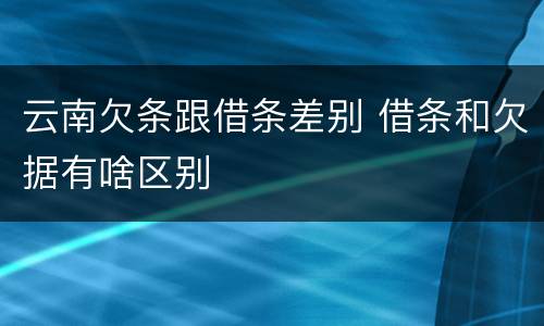 云南欠条跟借条差别 借条和欠据有啥区别