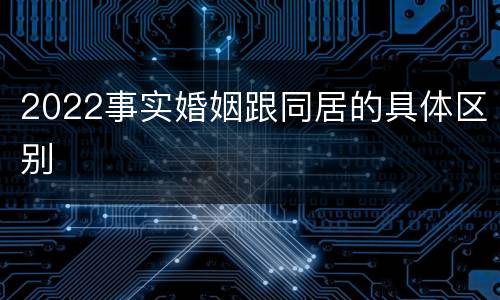 2022事实婚姻跟同居的具体区别