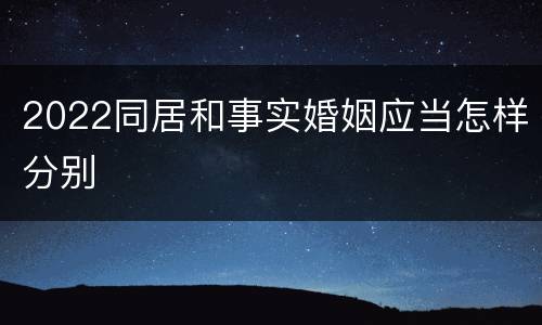 2022同居和事实婚姻应当怎样分别