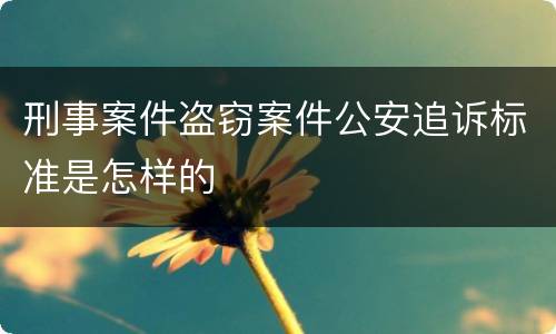 刑事案件盗窃案件公安追诉标准是怎样的