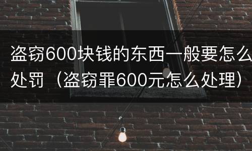 盗窃600块钱的东西一般要怎么处罚（盗窃罪600元怎么处理）