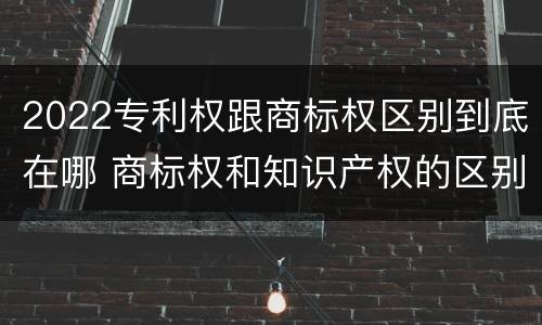 2022专利权跟商标权区别到底在哪 商标权和知识产权的区别