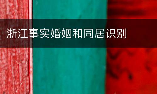 浙江事实婚姻和同居识别