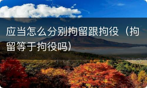 应当怎么分别拘留跟拘役（拘留等于拘役吗）