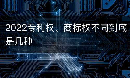 2022专利权、商标权不同到底是几种