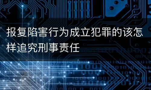 报复陷害行为成立犯罪的该怎样追究刑事责任