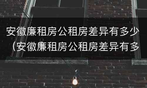安徽廉租房公租房差异有多少（安徽廉租房公租房差异有多少年）