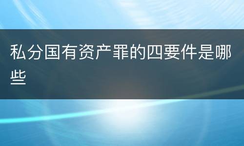 私分国有资产罪的四要件是哪些