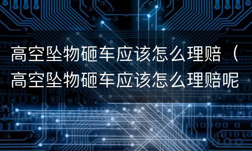 高空坠物砸车应该怎么理赔（高空坠物砸车应该怎么理赔呢）
