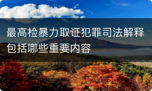 最高检暴力取证犯罪司法解释包括哪些重要内容
