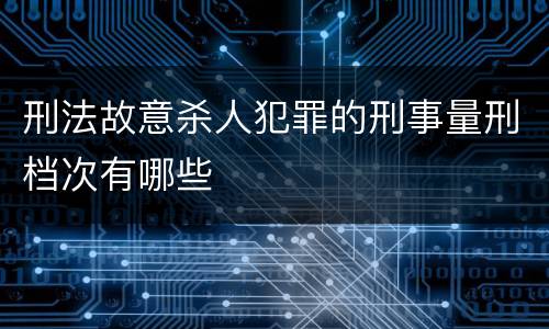 刑法故意杀人犯罪的刑事量刑档次有哪些