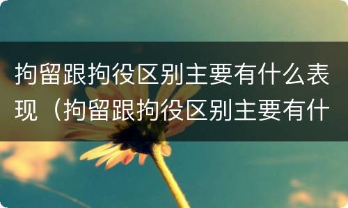 拘留跟拘役区别主要有什么表现（拘留跟拘役区别主要有什么表现呢）