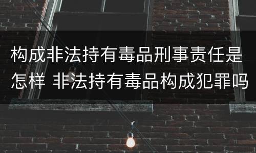 构成非法持有毒品刑事责任是怎样 非法持有毒品构成犯罪吗
