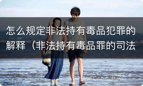 怎么规定非法持有毒品犯罪的解释（非法持有毒品罪的司法解释）