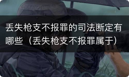 丢失枪支不报罪的司法断定有哪些（丢失枪支不报罪属于）