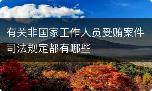 有关非国家工作人员受贿案件司法规定都有哪些
