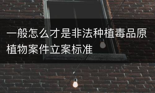一般怎么才是非法种植毒品原植物案件立案标准