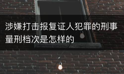 涉嫌打击报复证人犯罪的刑事量刑档次是怎样的