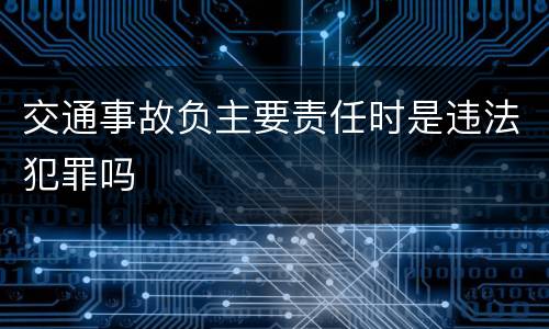 交通事故负主要责任时是违法犯罪吗