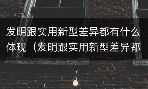 发明跟实用新型差异都有什么体现（发明跟实用新型差异都有什么体现出来）