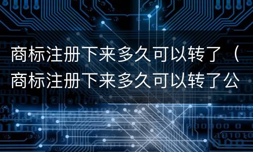 商标注册下来多久可以转了（商标注册下来多久可以转了公司）