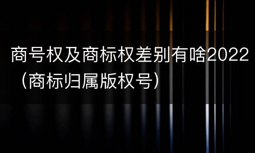 商号权及商标权差别有啥2022（商标归属版权号）