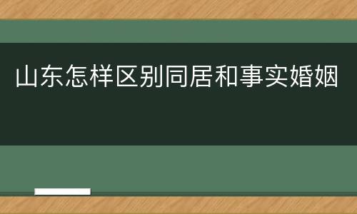 山东怎样区别同居和事实婚姻
