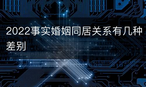 2022事实婚姻同居关系有几种差别