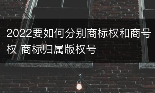 2022要如何分别商标权和商号权 商标归属版权号