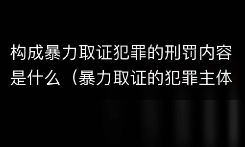 构成暴力取证犯罪的刑罚内容是什么（暴力取证的犯罪主体）