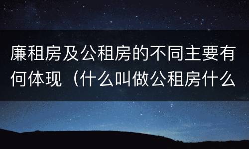 廉租房及公租房的不同主要有何体现（什么叫做公租房什么叫做廉租房）