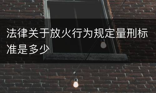 法律关于放火行为规定量刑标准是多少