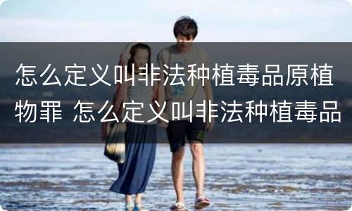 怎么定义叫非法种植毒品原植物罪 怎么定义叫非法种植毒品原植物罪犯