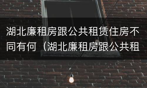湖北廉租房跟公共租赁住房不同有何（湖北廉租房跟公共租赁住房不同有何区别）